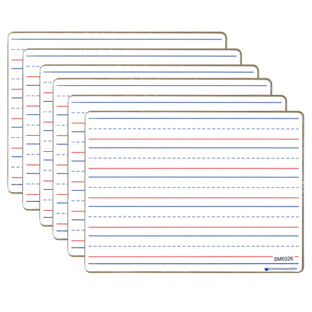 DOWLING MAGNETS Double-sided Magnetic Dry-Erase Board, Line-Ruled/Blank, PK6 72500025